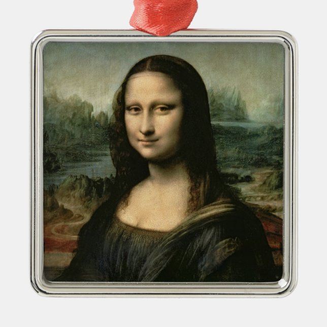 Leonardo Vinci | Mona Lisa, c.1503-6 Silbernes Ornament (Vorne)