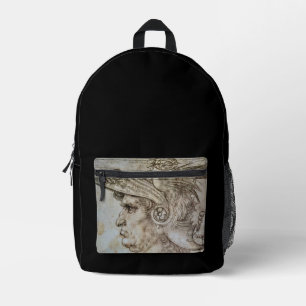Leonardos behelmter Krieger  Bedruckter Rucksack