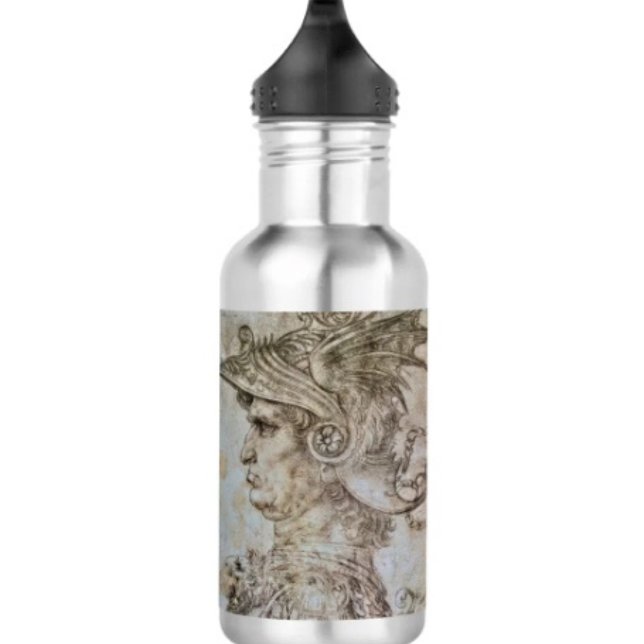 Leonardo's Helmeted Warrior Edelstahlflasche (Da Vinci’s Ancient Water Bottle – 18 oz 18/8 stainless steel Height: 8.67" Weight: 8.7 oz. 
)