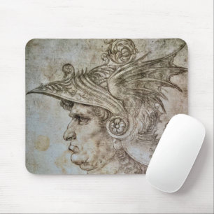 Leonardo's Helmeted Warrior Mousepad