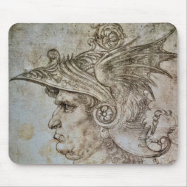 Leonardo's Helmeted Warrior Mousepad