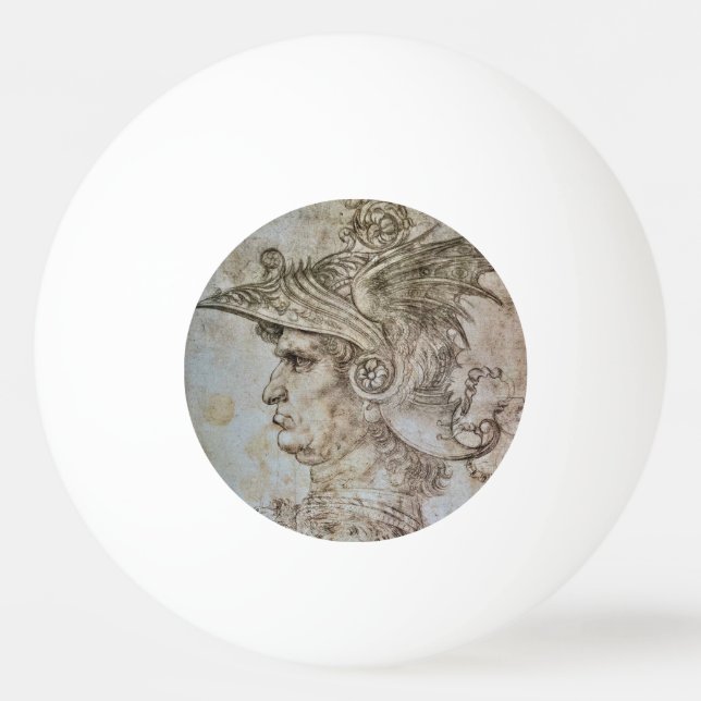 Leonardos Helmeted Warrior Ping Pong Ball Tischtennisball (Vorderseite)
