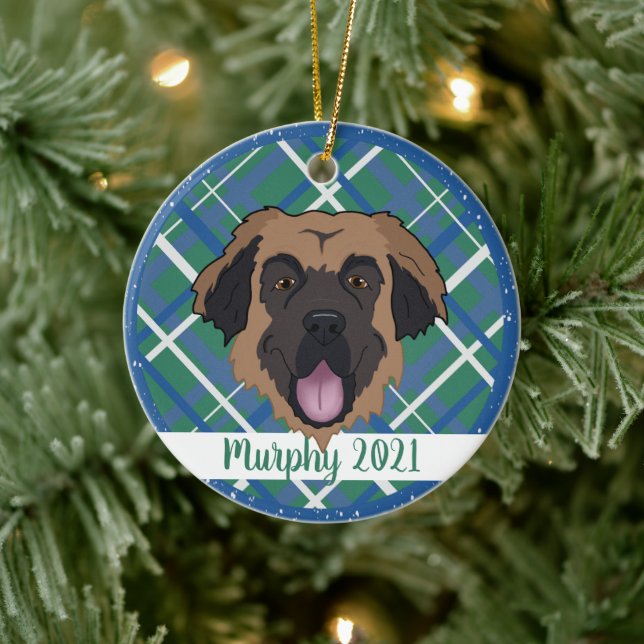 Leonberger Christmas Keramik Ornament (Baum)