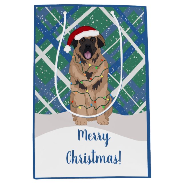 Leonberger Christmas Mittlere Geschenktüte (Vorderseite)