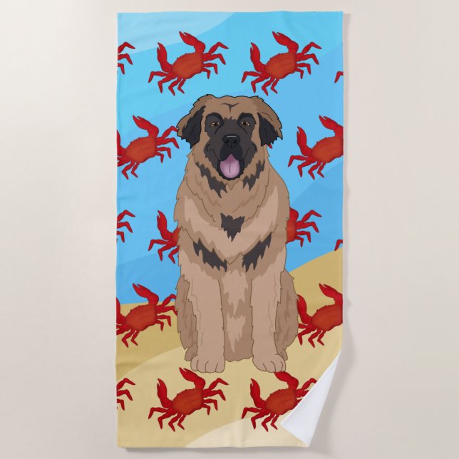 Leonberger Crabs Strandtuch (Vorderseite)