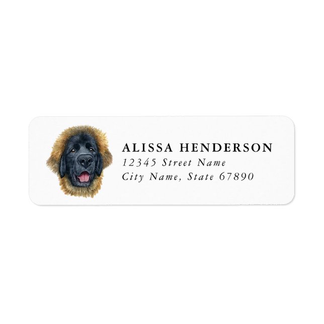 Leonberger Dog Return Address Labels (Vorne)