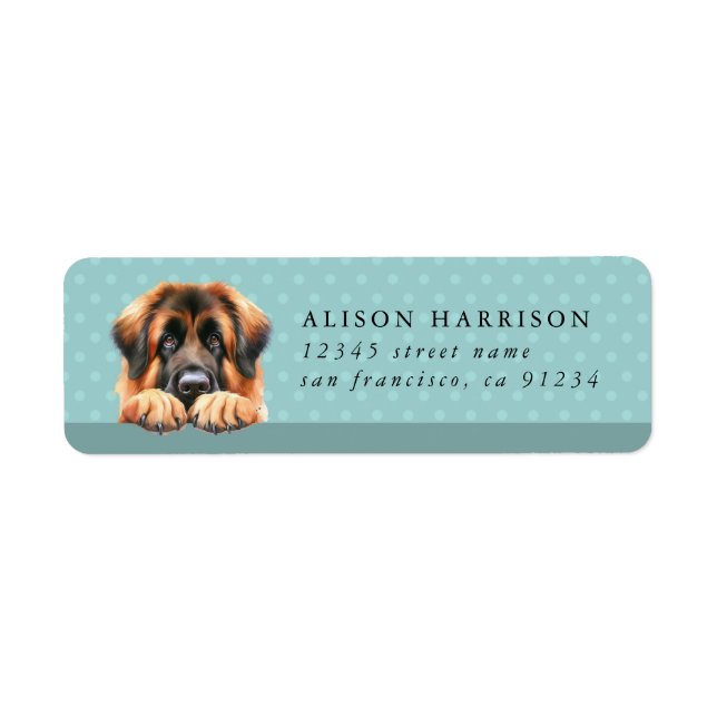 Leonberger Dog Rücksendeadressen-Aufklebers (Vorne)