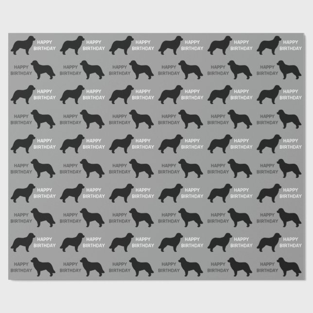 Leonberger Dog Silhouetten Geschenkpapier (Flach)