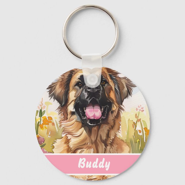 Leonberger Dog Tag – Custom Info Schlüsselanhänger (Vorderseite)