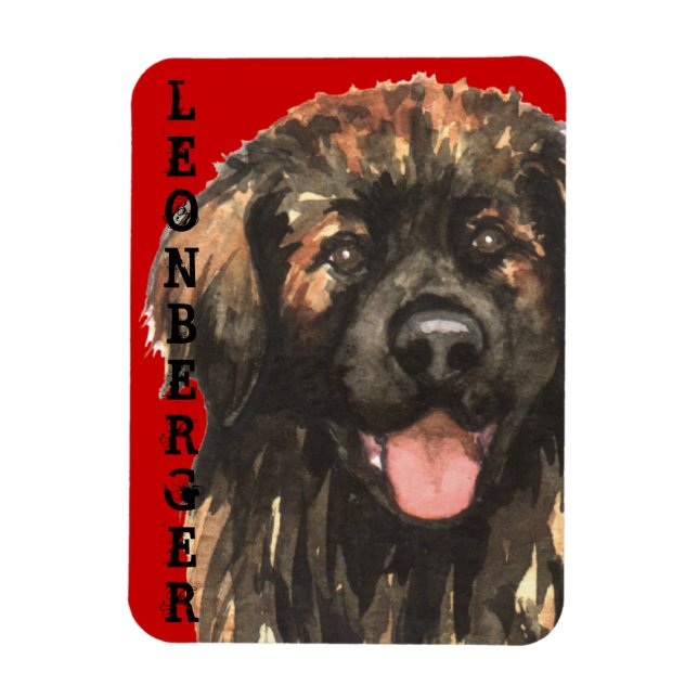 Leonberger Farbblock Magnet (Vertikal)