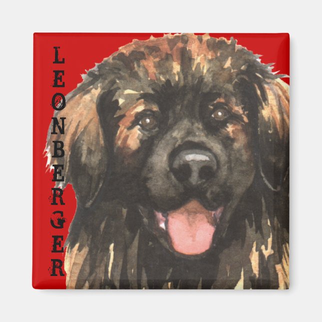 Leonberger Farbblock Magnet (Vorne)