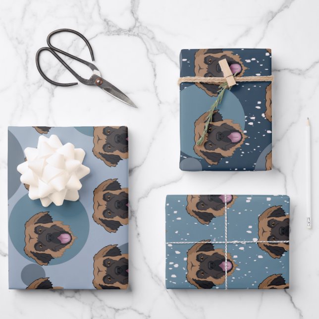 Leonberger Geschenkpapier Set (Vorderseite)