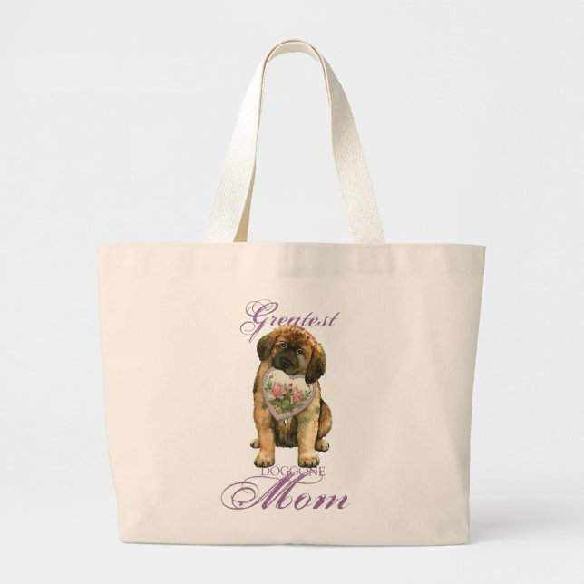 Leonberger Heart Mama Jumbo Stoffbeutel (Vorne)