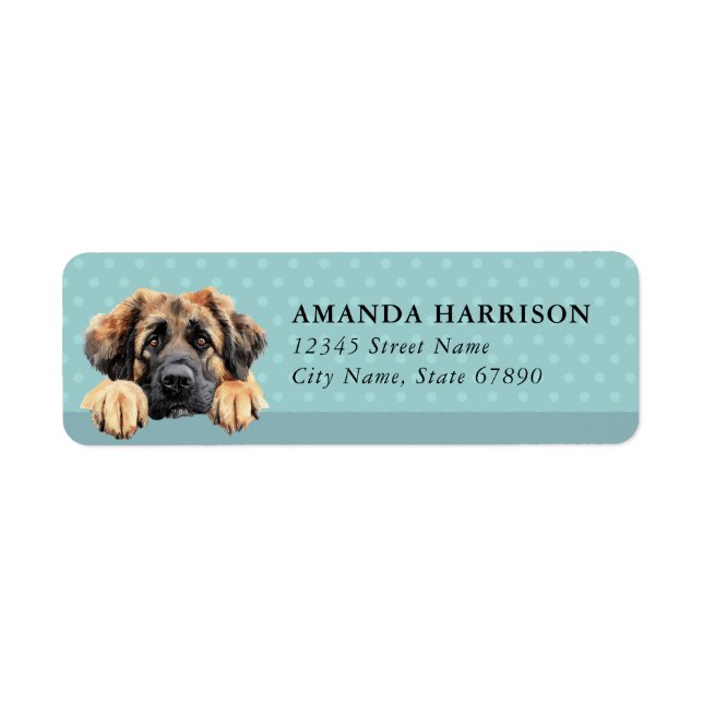 Leonberger-Hunderücksende-Adressetiketten (Vorne)