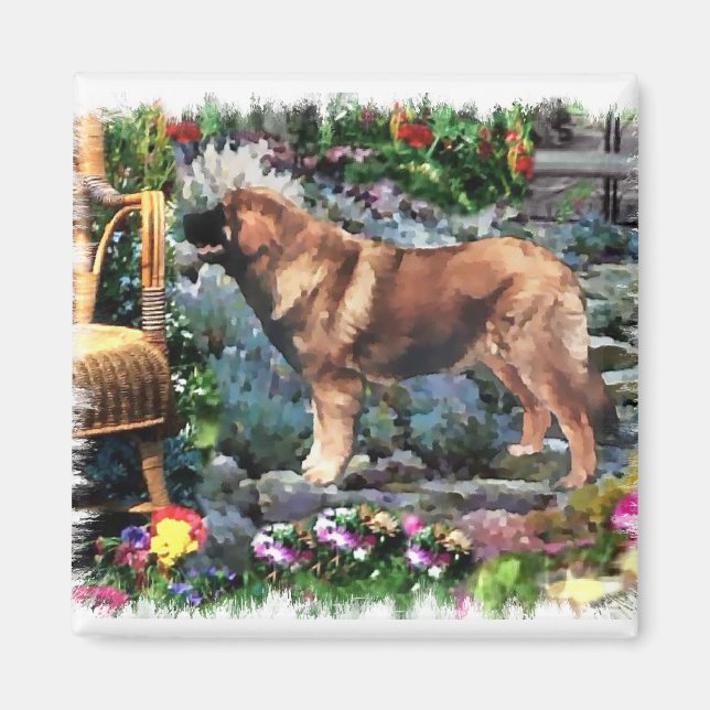 Leonberger Kunstgeschenke Magnet (Vorne)