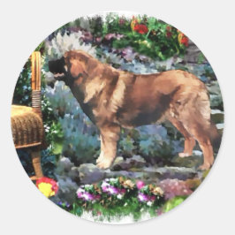 Leonberger Kunstgeschenke Runder Aufkleber
