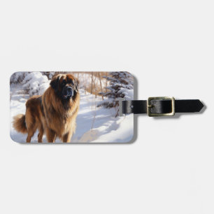 Leonberger Lass es schneien Weihnachten Gepäckanhänger