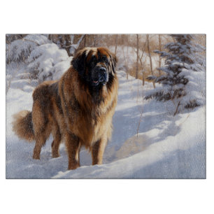 Leonberger Lass es schneien Weihnachten Schneidebrett