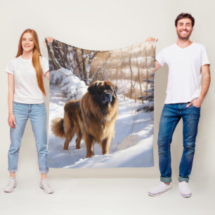 Leonberger lässt es Weihnachten schneien Fleecedecke