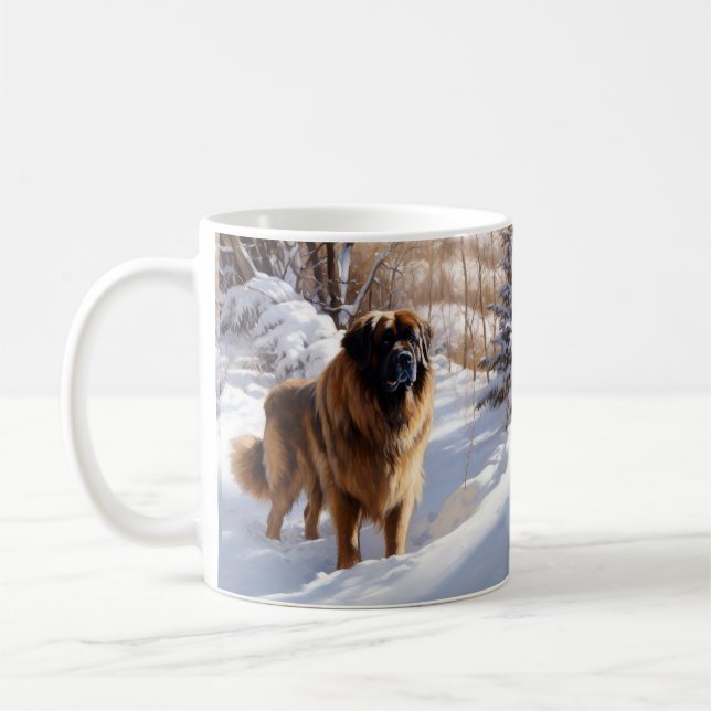 Leonberger lässt es Weihnachten schneien Kaffeetasse (Links)