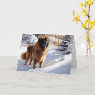Leonberger lässt es Weihnachten schneien Karte