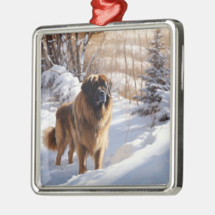 Leonberger lässt es Weihnachten schneien Ornament Aus Metall