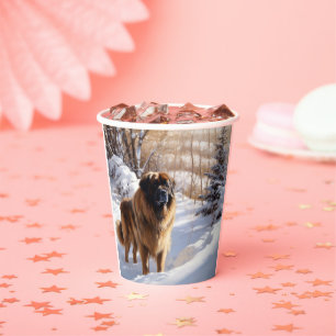 Leonberger lässt es Weihnachten schneien Pappbecher