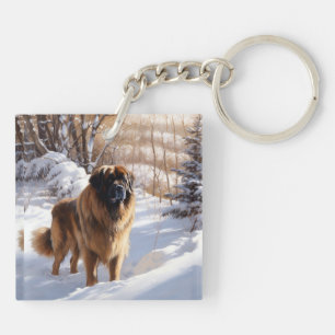 Leonberger lässt es Weihnachten schneien Schlüsselanhänger