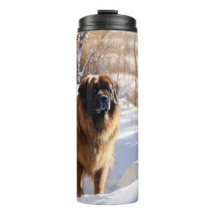 Leonberger lässt es Weihnachten schneien Thermosbecher