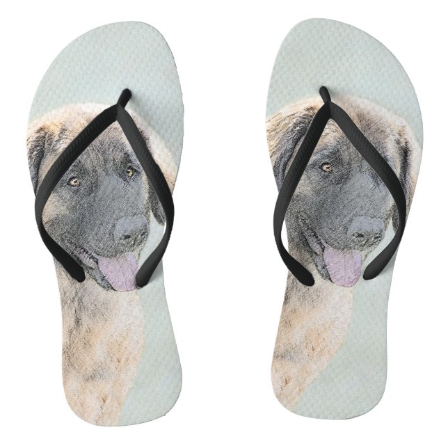 Leonberger Malerei - Niedliche Original Hundeschul Flip Flops (Fußbett)