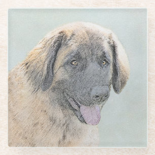 Leonberger Malerei - Niedliche Original Hundeschul Glasuntersetzer