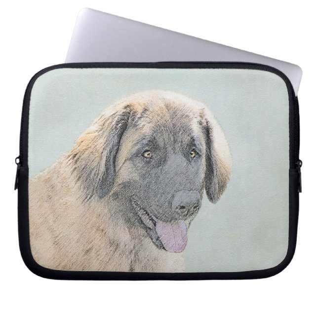 Leonberger Malerei - Niedliche Original Hundeschul Laptopschutzhülle (Vorderseite)