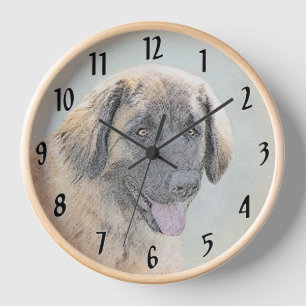 Leonberger Malerei - Niedliche Original Hundeschul Uhr