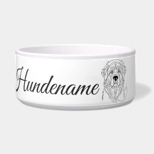Leonberger Minimalist Line Art personalized bowl Napf