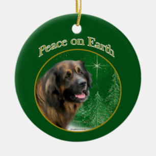 Leonberger Peace Keramik Ornament