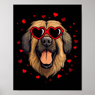 Leonberger Valentine Herz Niedlicher Hund Liebhabe Poster