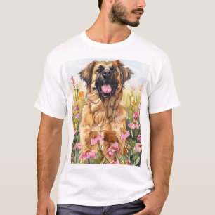 Leonberger-Wasserfarben-T-Shirt für Männer T-Shirt