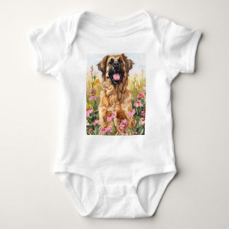 Leonberger Watercolor Baby Bodyanzug Strampler