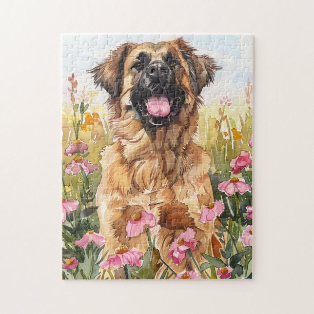 Leonberger Watercolor Puzzle (Vertikal)