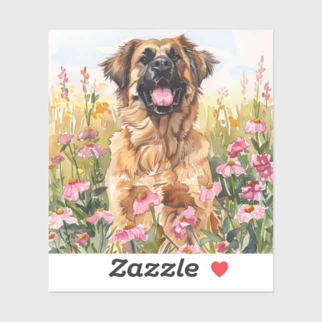 Leonberger Watercolor Sticker (Die-cut) (Blatt)