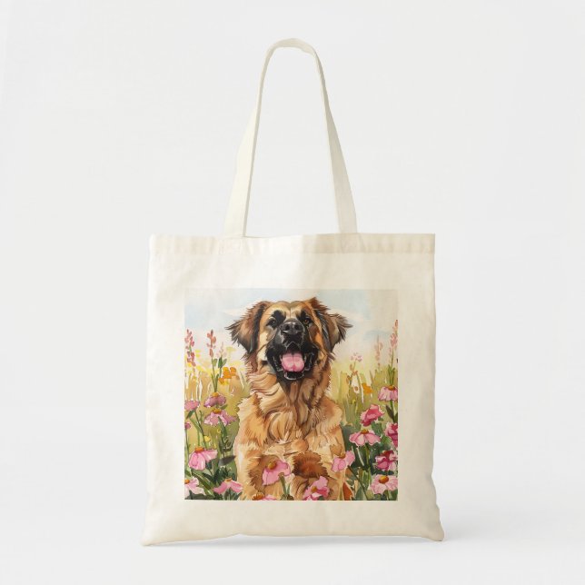 Leonberger Watercolor Tote Bag Tragetasche (Vorne)