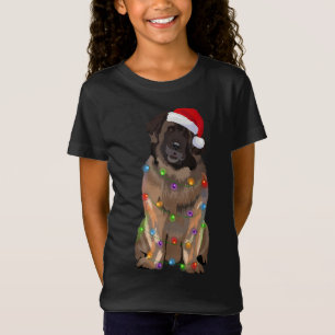 Leonberger Weihnachtslicht Xmas Hund Lover Santa H T-Shirt