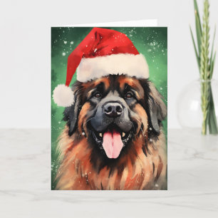 Leonberger Weihnachtsmalerei Feiertagskarte