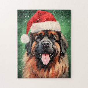 Leonberger Weihnachtsmalerei Puzzle