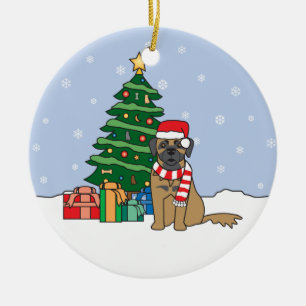 Leonberger Weihnachtsverzierung Keramikornament