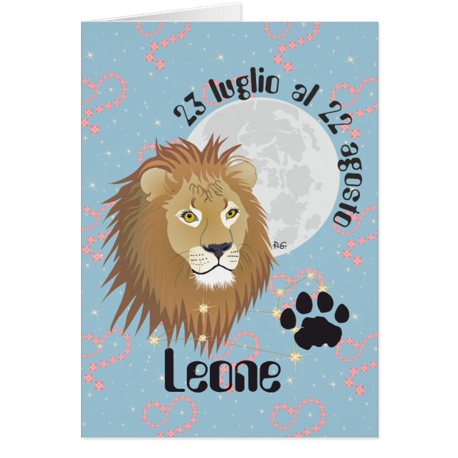 Leone 23 luglio al 22 agosto Biglietti d'auguri (Vorne)