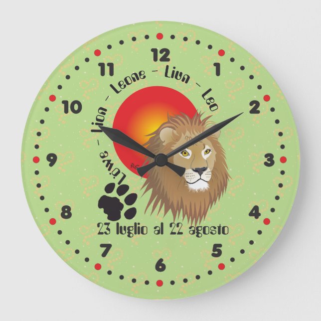 Leone 23 luglio al 22 agosto Orologio Große Wanduhr (Vorderseite)