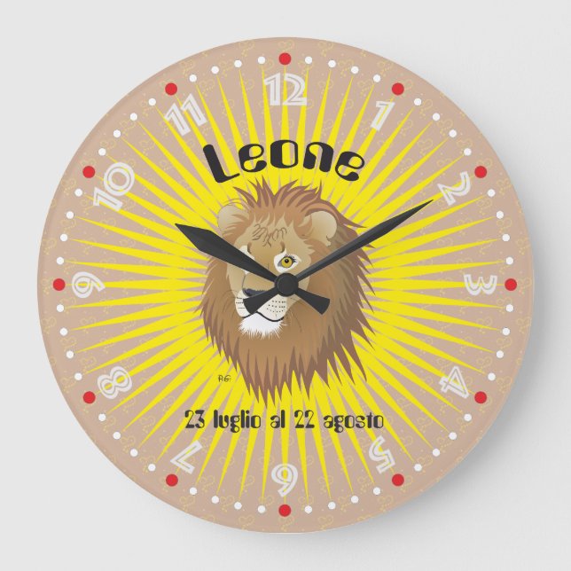 Leone 23 luglio al 22 agosto Orologio Große Wanduhr (Vorderseite)