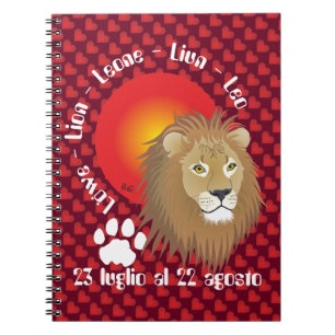 Leone 23 luglio al 22 agosto Taccuino Notizblock