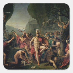 Leonidas bei Thermopylae, 480 BC, 1814 Quadratischer Aufkleber